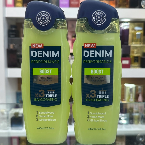 شامپو بدن دنیم سبز اصل ایتالیایی مدل بوست مناسب انواع پوست 400 میل | DENIM Boost Body & Face Wash Triple Invigorating 400ml